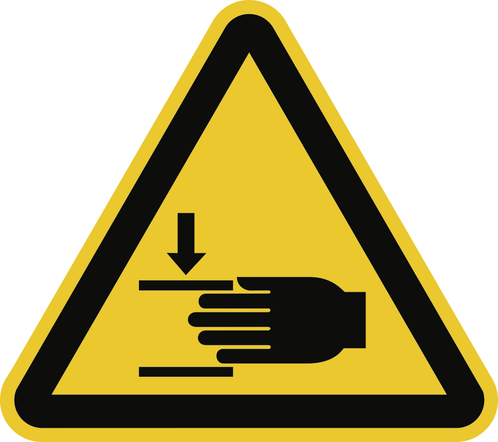 Warnung&#x20;vor&#x20;Handverletzungen,&#x20;Symbolschild,&#x20;ISO&#x20;7010