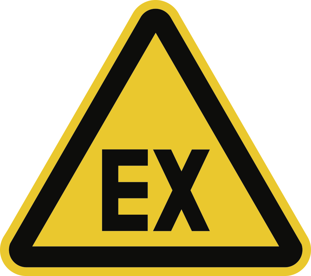 Warnung vor explosionsfähiger Atmosphäre, Symbolschild, DIN 4844-2