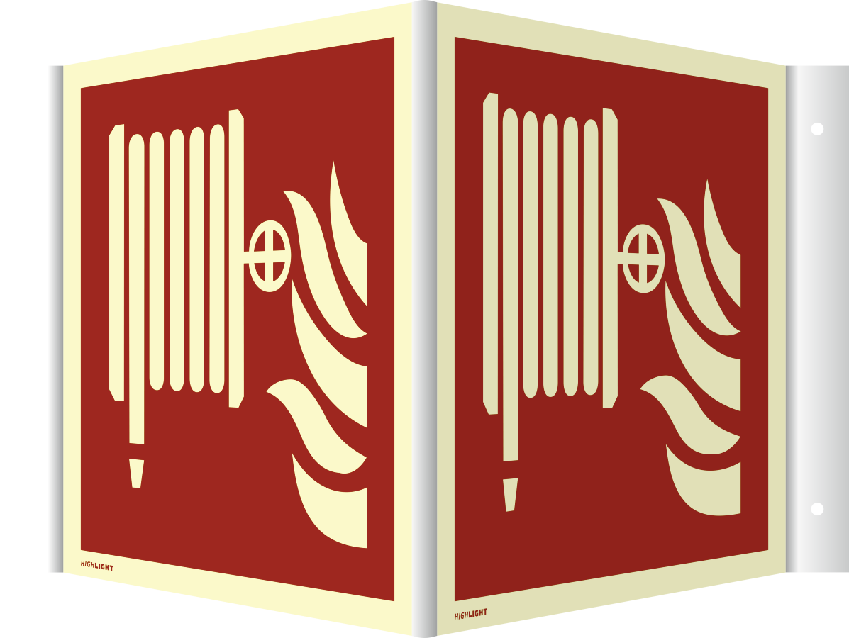 Winkelschild Löschschlauch, Brandschutzzeichen, ISO 7010