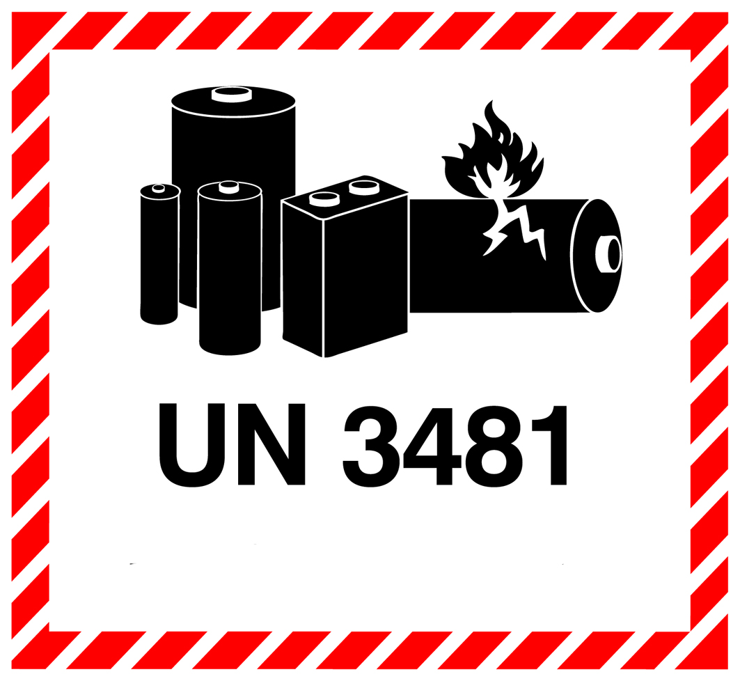 Etiketten Lithium ion Battery UN 3481 gem. ADR 2023
