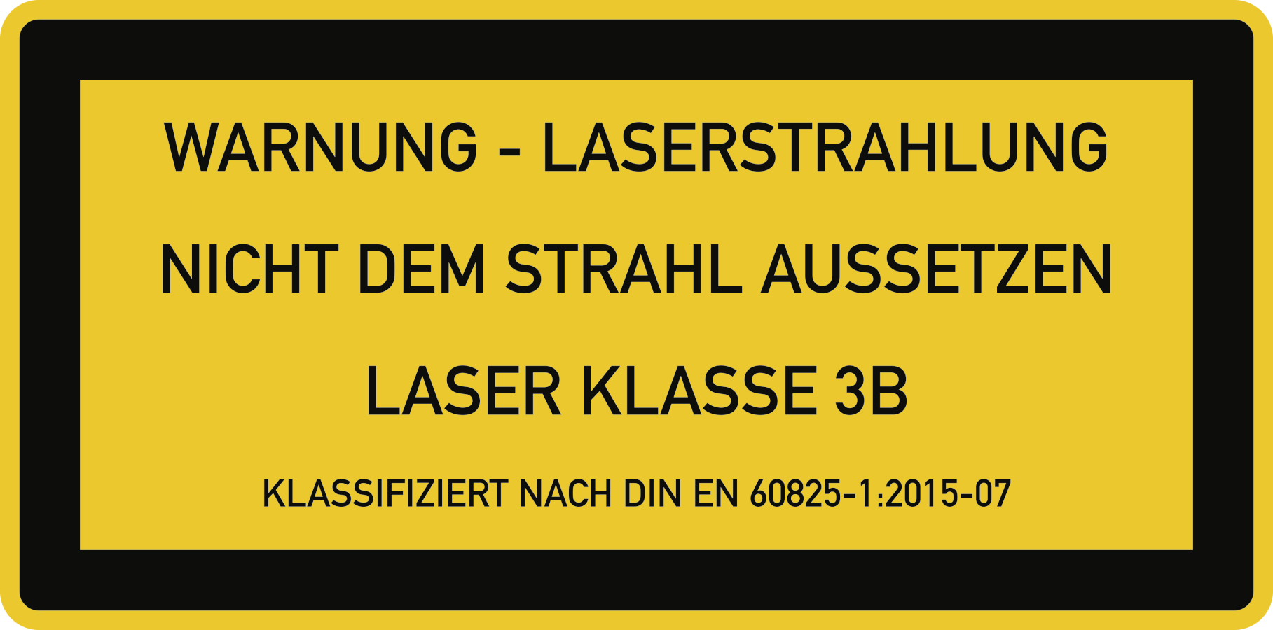 LASERSTRAHLUNG nicht dem Strahl..., Klasse 3B, Warnzeichen, DIN EN 60825-1