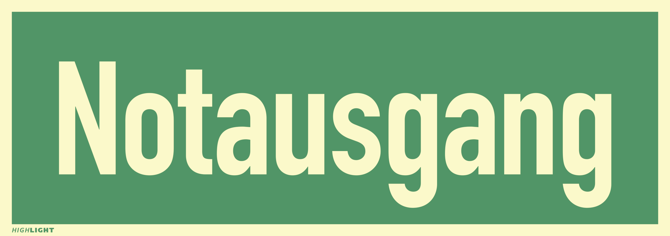 Notausgang, Rettungszeichen, 297 × 105 mm, Folie, nachleuchtend