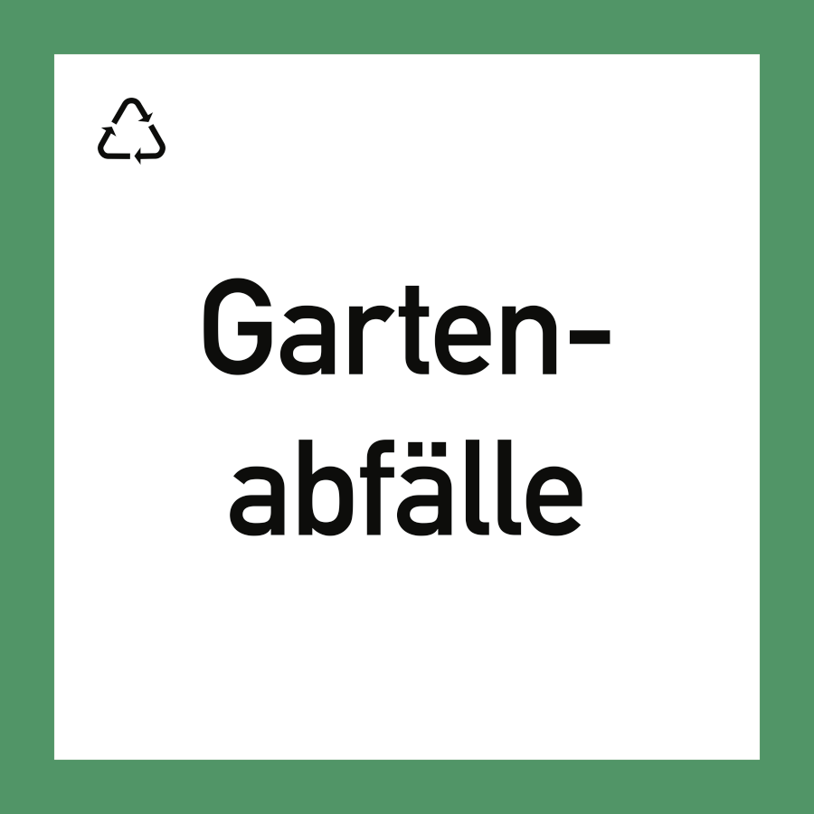 Wertstoffschild "Gartenabfälle", Hinweisschild, 300 × 300 mm, Folie