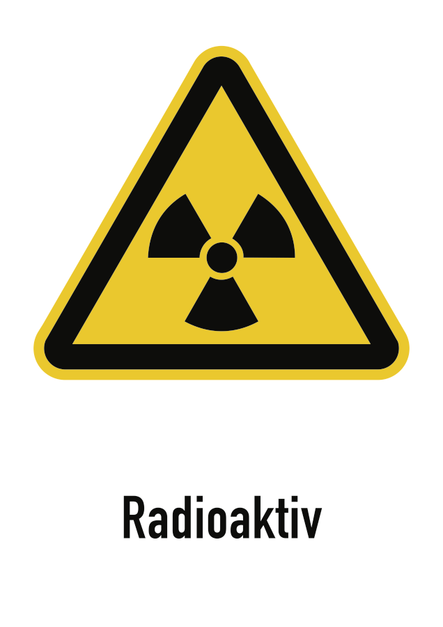 Radioaktiv, Warnzeichen, ISO 7010, 148x210 mm, Folie, Stück