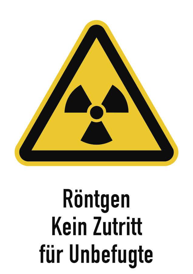Röntgen Kein Zutritt für Unbefugte, Warnzeichen, ISO 7010
