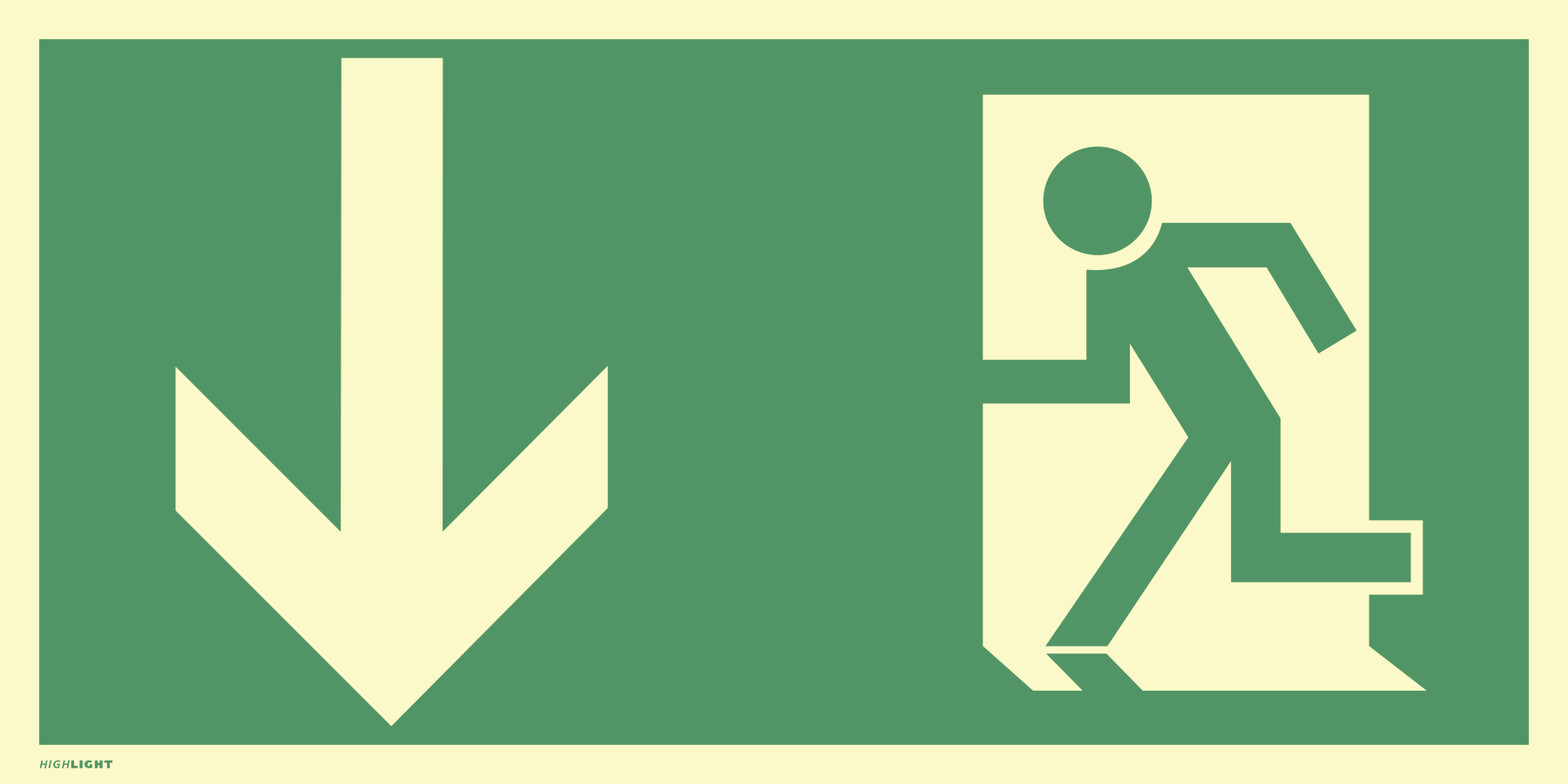 Notausgang, Rettungszeichen, BGV A8 (E01 + E09)