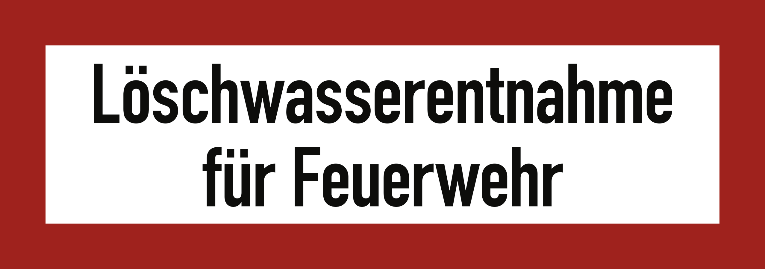 Löschwasserentnahme für Feuerwehr, Brandschutzzeichen, DIN 4066, 210x74 mm, Folie, Stück