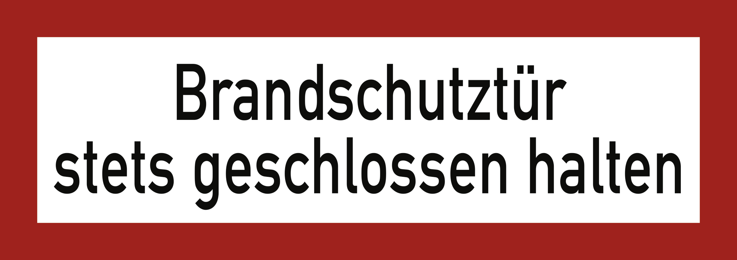Brandschutztür stets geschlossen halten, Brandschutzzeichen, DIN 4066, 297x105 mm, Folie, Stück, nicht nachleuchtend, Nicht reflektierend