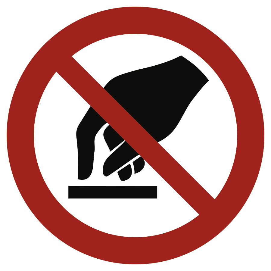 Berühren verboten, Verbotszeichen, ISO 7010, Ø 50 mm, Folie