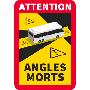 Etiketten "ANGLES MORTS" Symbol BUS, 25 x 17 cm