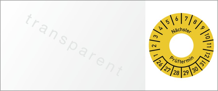 Kabelprüfplakette Nächster Prüftermin 2026–2031, Folie, 25x60 mm