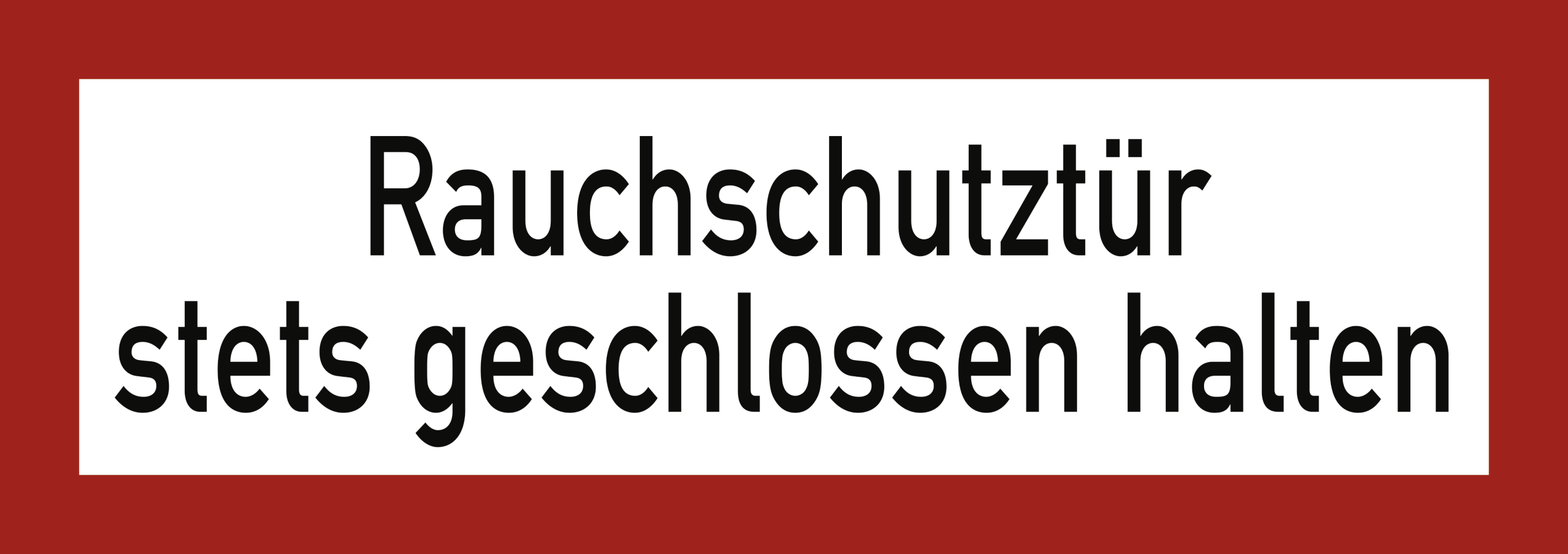 Rauchschutztür stets geschlossen halten, Brandschutzzeichen, DIN 4066
