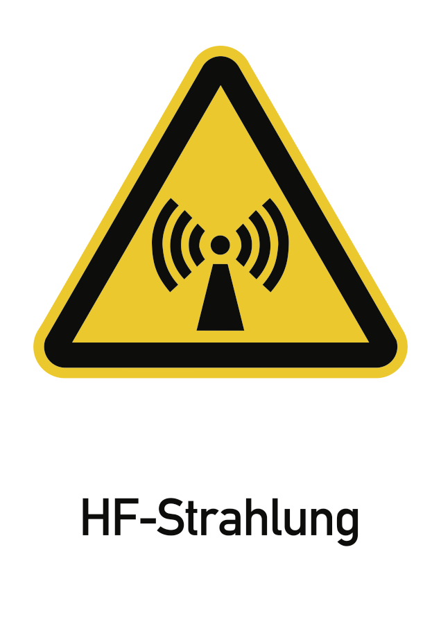 HF-Strahlung, Warnzeichen, ISO 7010, 262x371 mm, Alu 0,6 mm, Stück