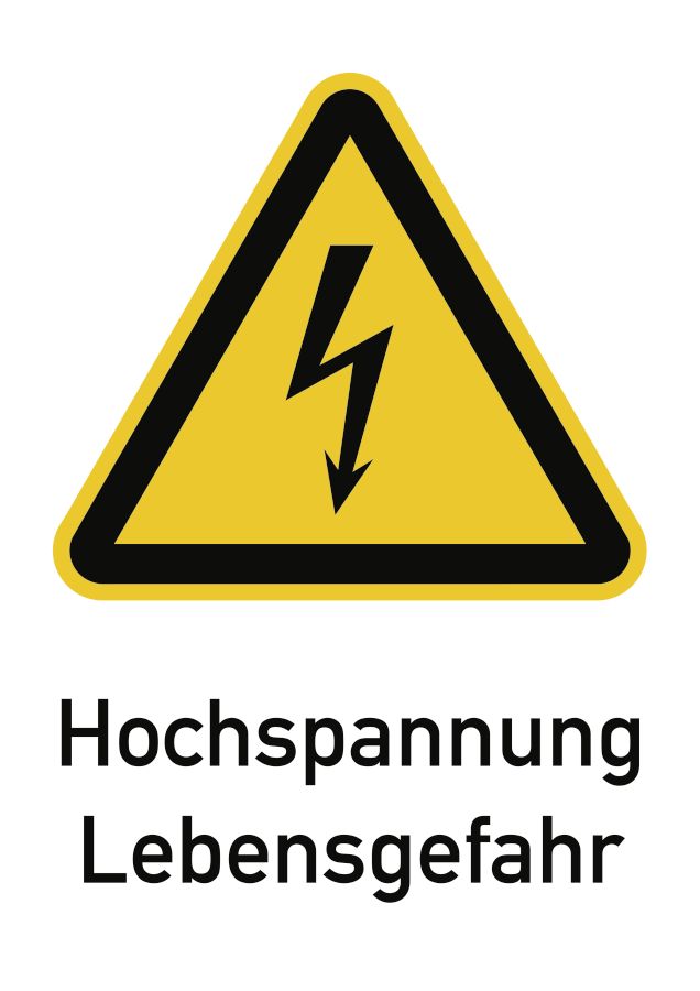 Hochspannung Lebensgefahr (weiß), Warnzeichen, ISO 7010