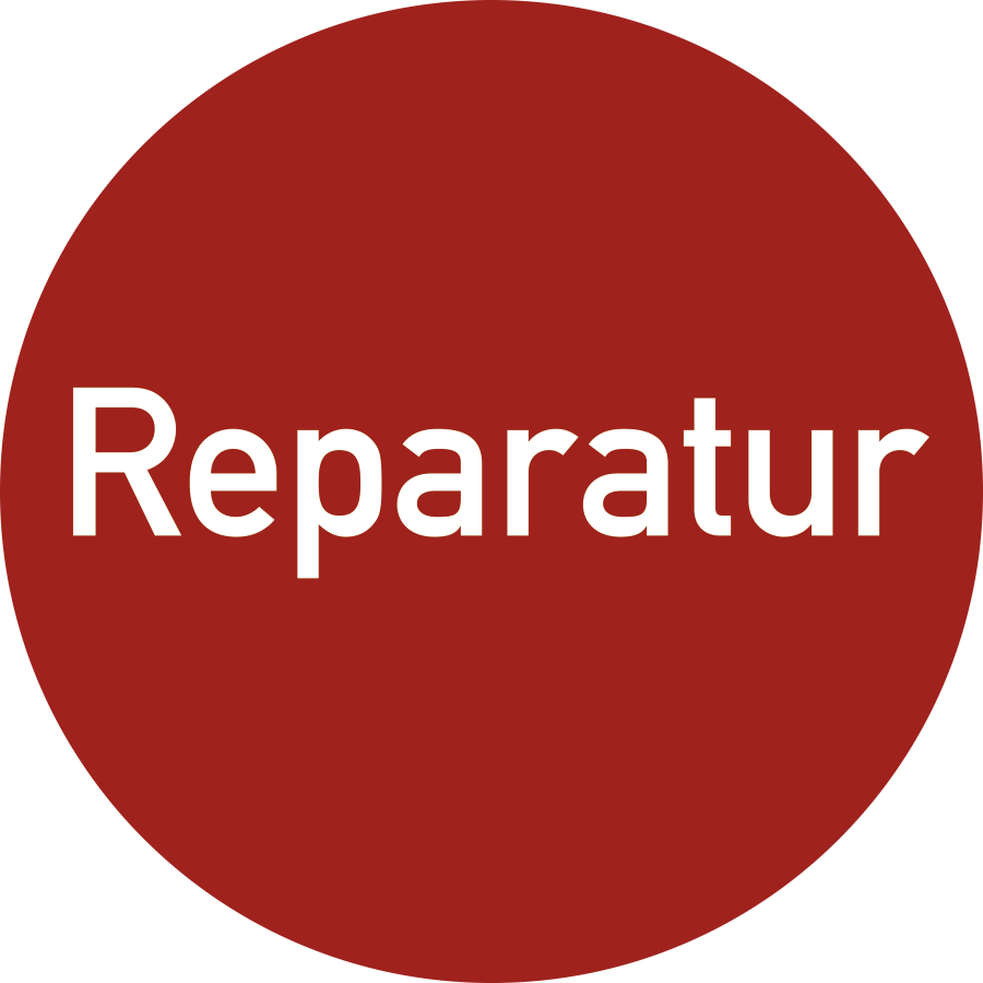 Reparatur, Hinweisschild, Ø 35 mm, Folie selbstklebend