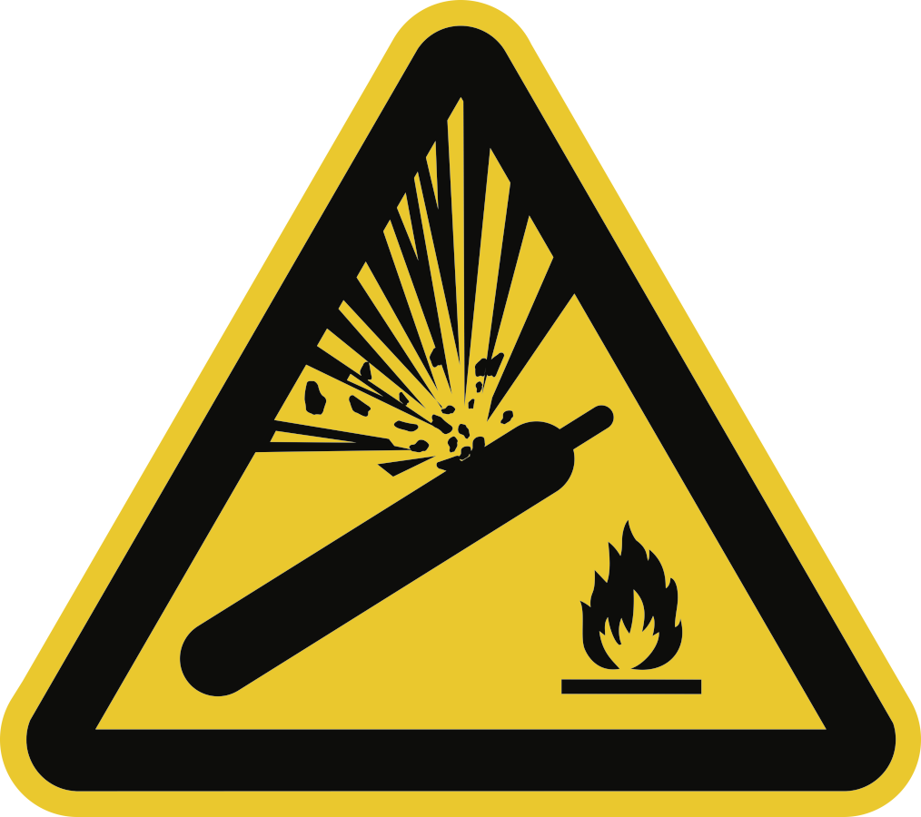 Warnung vor Gasflaschen, Warnzeichen, ISO 7010