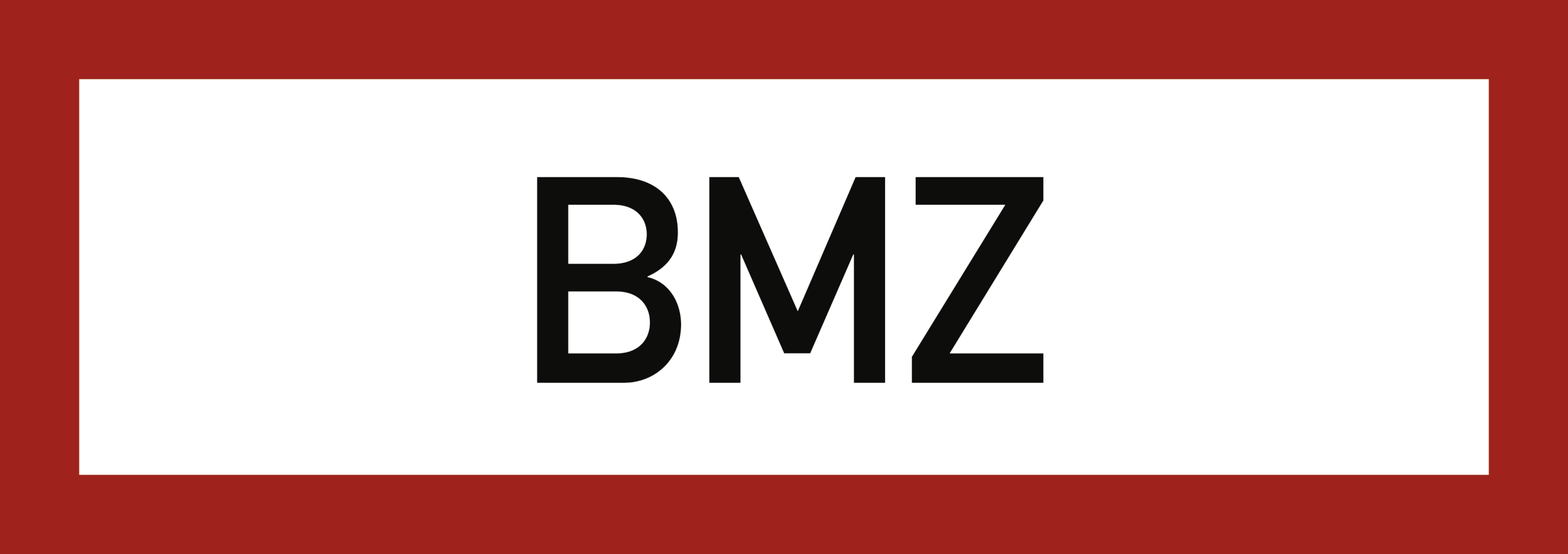 BMZ, Brandschutzzeichen, DIN 4066, 297x105 mm, Folie, Stück, nicht nachleuchtend, Nicht reflektierend