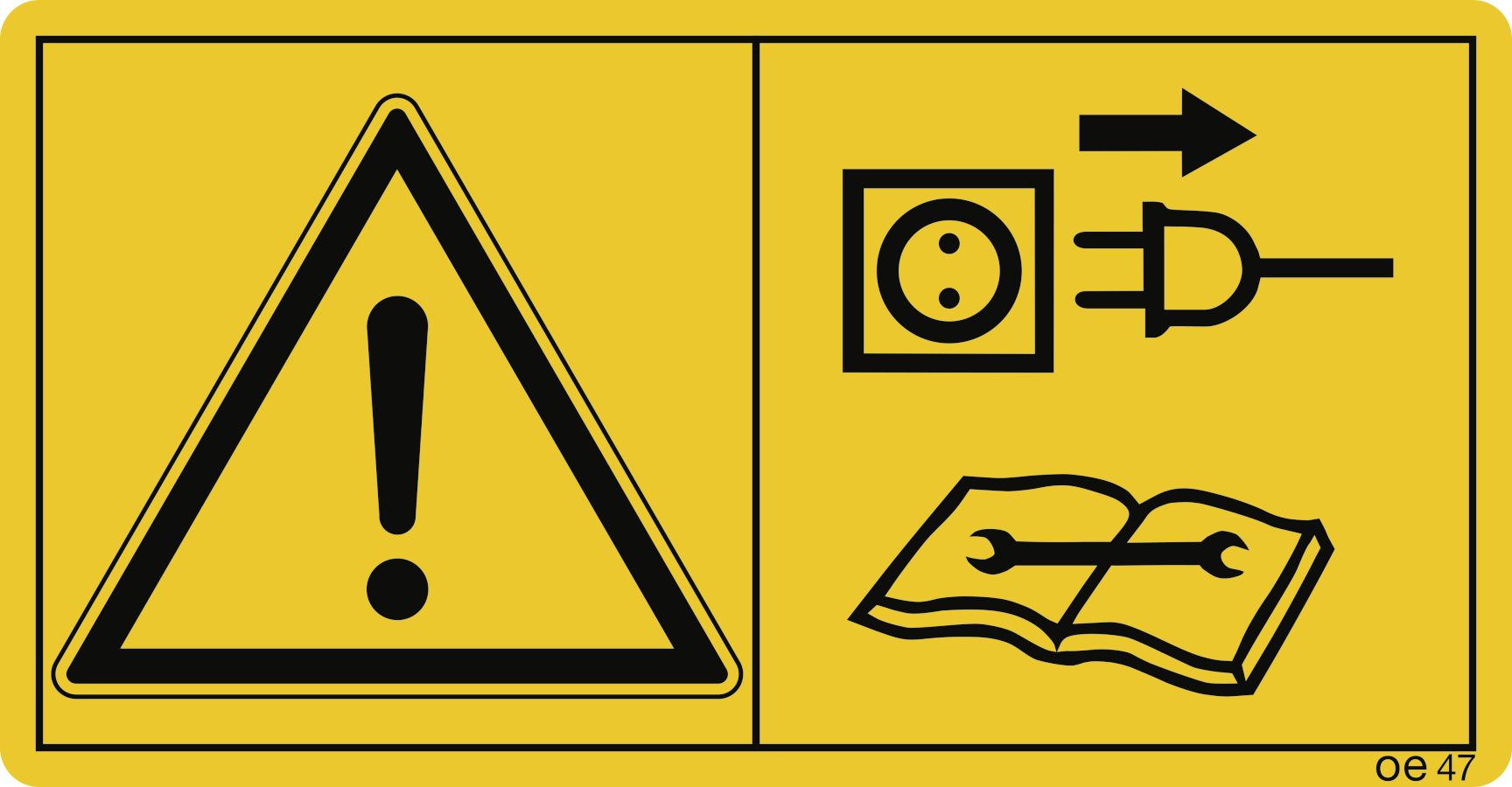 Vor Reparatur-, Wartungs- und...(Querformat), Warnzeichen, ISO 11684, 168x88 mm, Folie, 2 Stück/Bogen