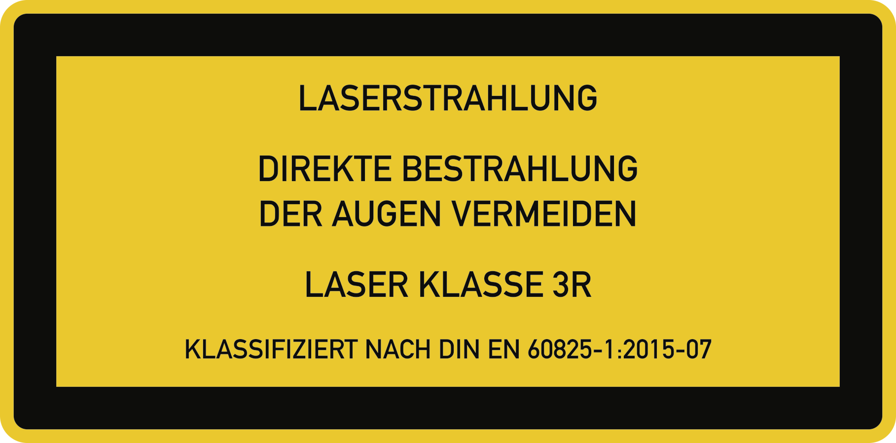 LASER KLASSE 3R, Warnzeichen, DIN EN 60825-1