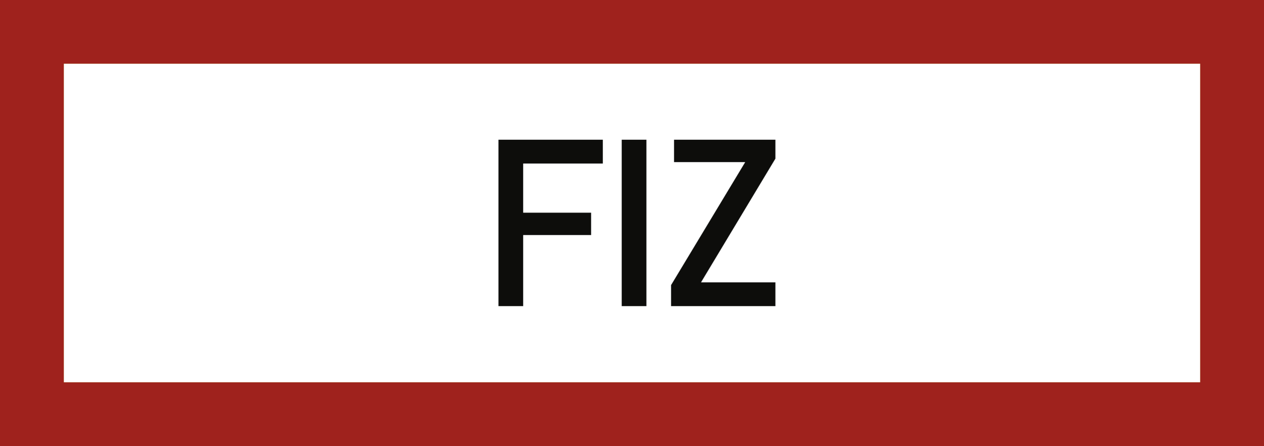 FIZ, Brandschutzzeichen, DIN4066, 297x105 mm, Folie, Stück, nicht nachleuchtend