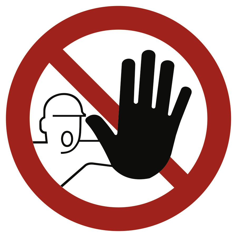 Zutritt für Unbefugte verboten, Verbotszeichen, DIN 4844-2, nur Symbol, Ø 50 mm, Folie, nicht nachleuchtend