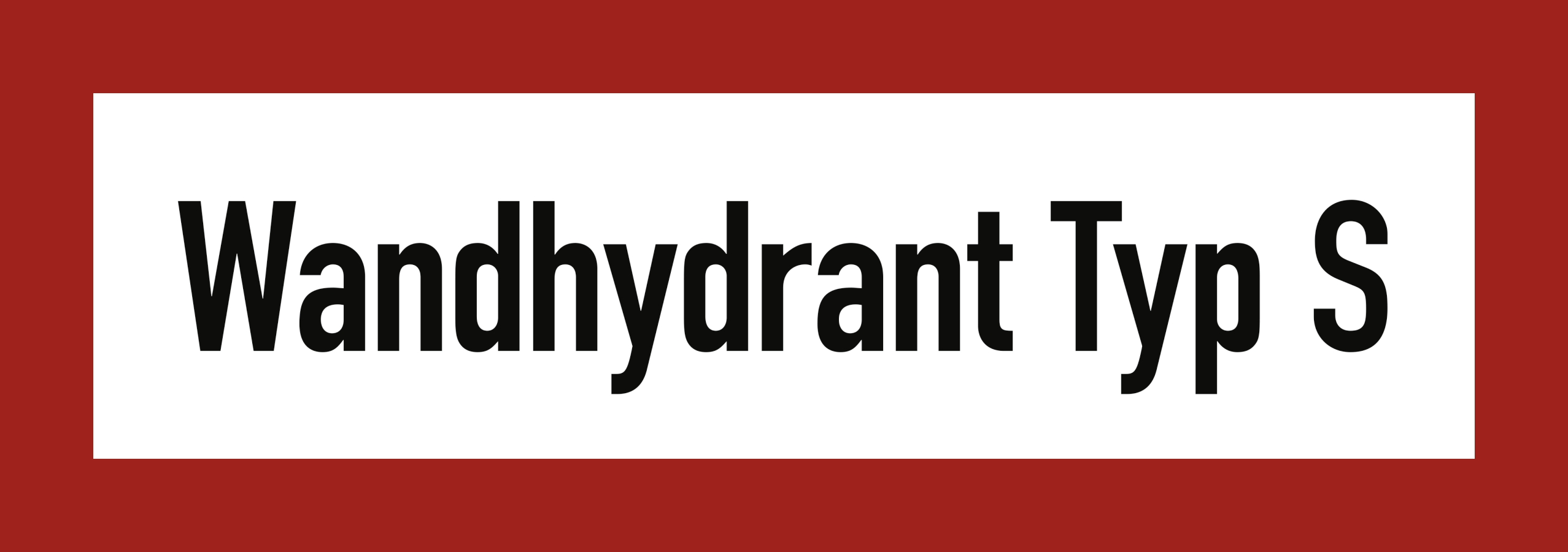 Wandhydrant Typ S, Brandschutzzeichen, DIN 4066