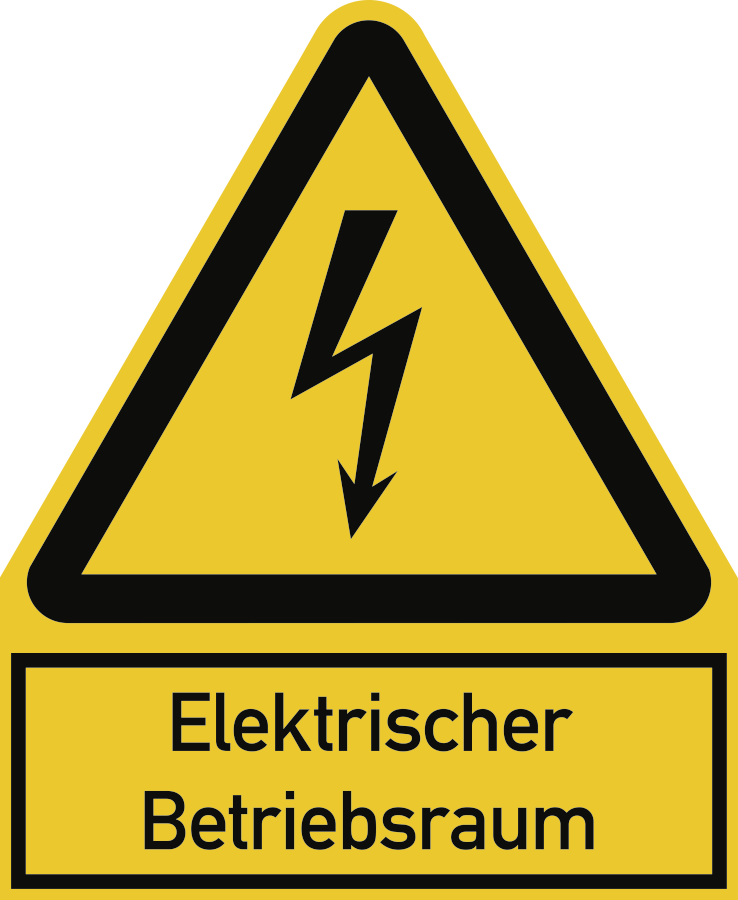 Elektrischer Betriebsraum, Kombischild, ISO 7010