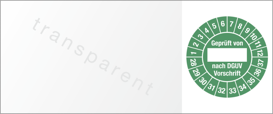 Kabelprüfplakette Geprüft von nach DGUV Vorschrift, 2028–2037, Folie, 25x60 mm