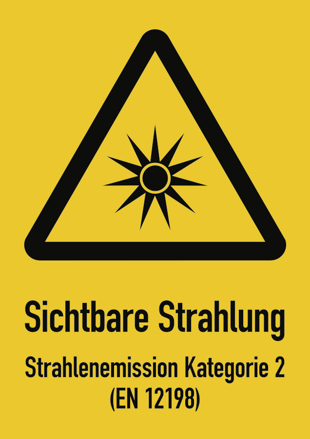 Warnzeichen (gelb) mit Standardsymbol und Text nach Ihren Angaben