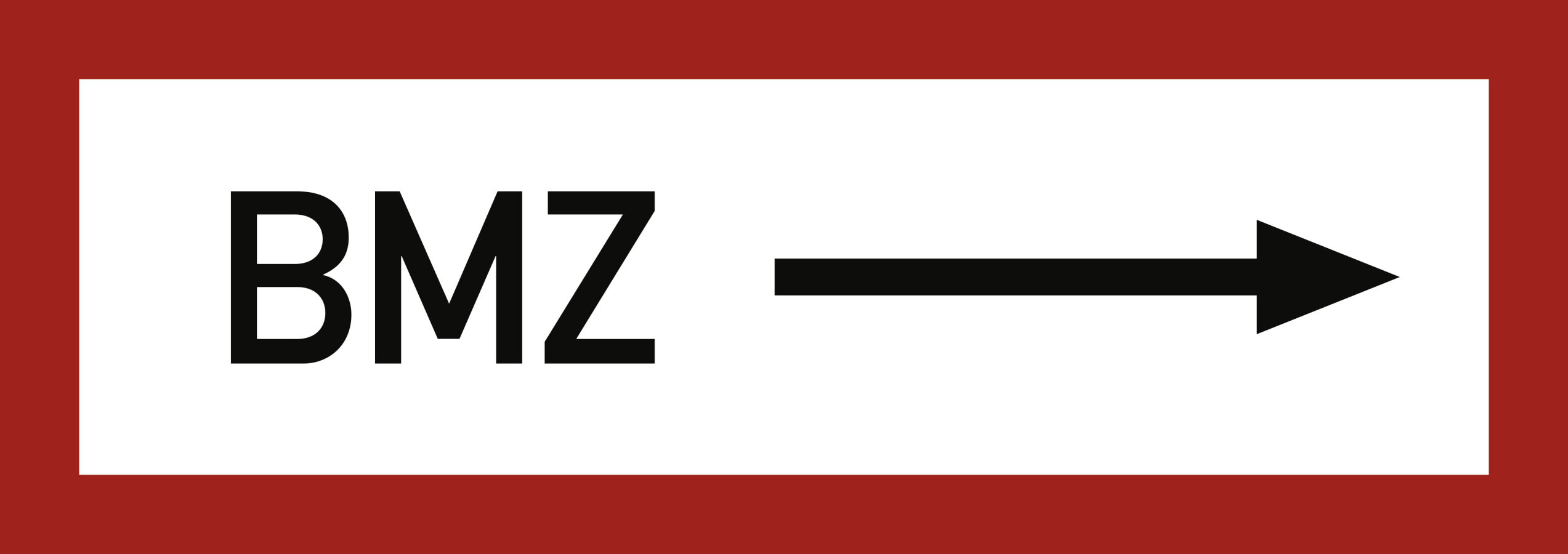BMZ -->, Brandschutzzeichen, DIN 4066, 297x105 mm, Folie, Stück, Nicht reflektierend