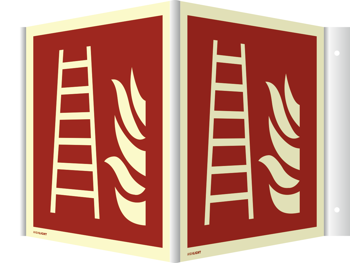 Winkelschild Feuerleiter, Brandschutzzeichen, ISO 7010