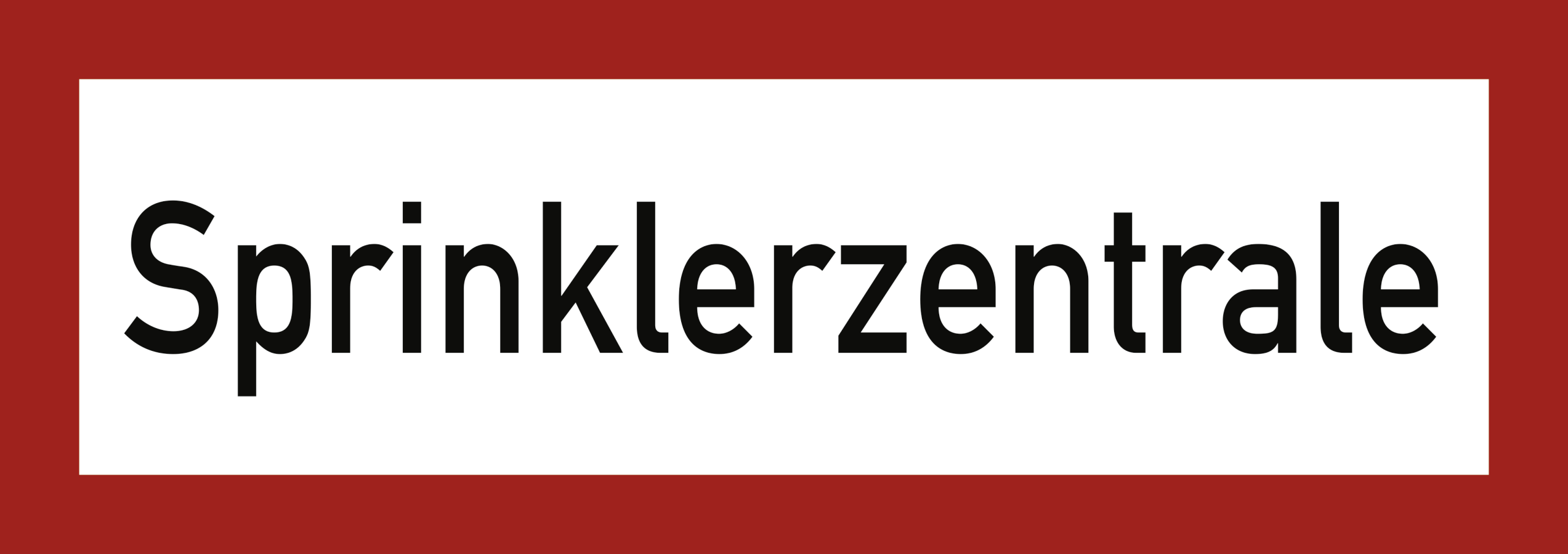 Sprinklerzentrale, Brandschutzzeichen, DIN 4066, 297x105 mm, Folie, Stück