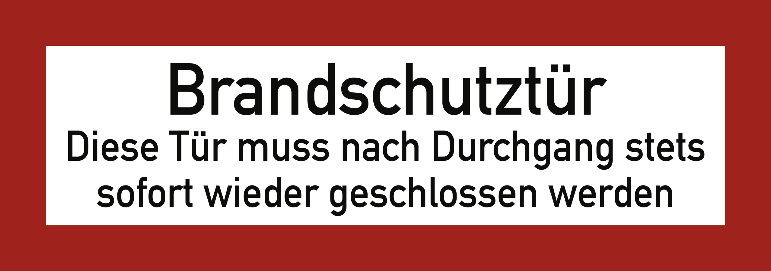 Brandschutztür Diese Tür muss nach Durchgang stets sofort wieder geschlossen werden, Brandschutzzeichen, DIN 4066, 210x74 mm, Folie, Stück, Nicht doppelseitig