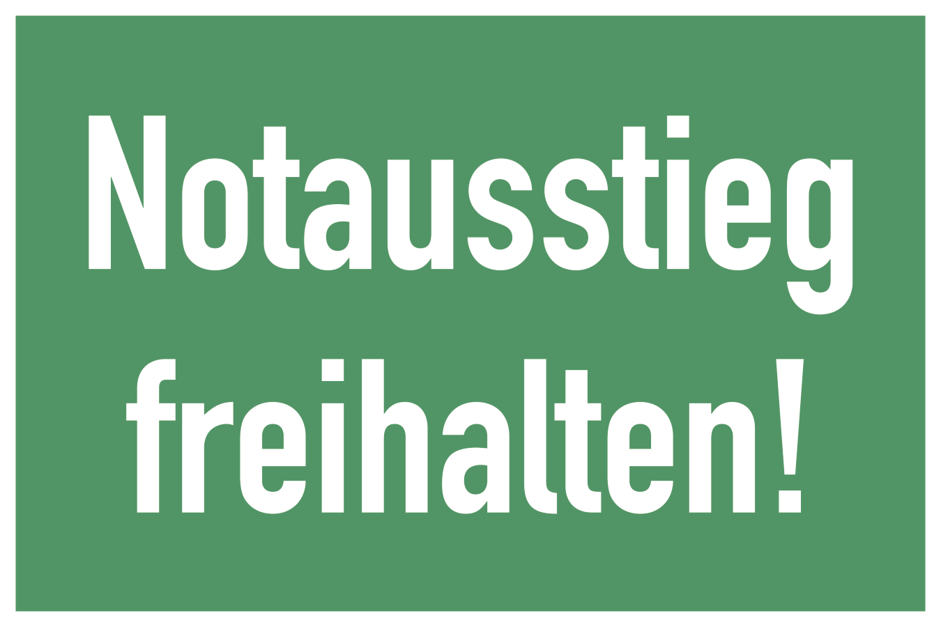 Notausstieg freihalten!, Rettungszeichen, 200 x 300 mm, Aluminium 0,6 mm
