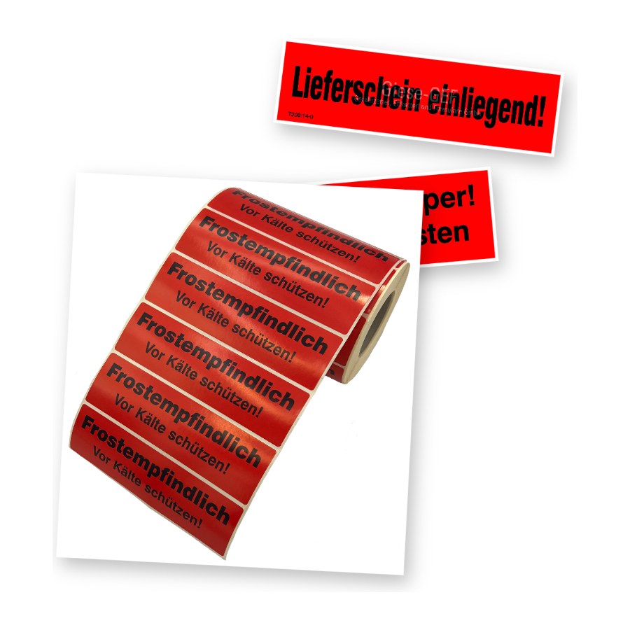 Warn- und Hinweisaufkleber für Transport und Lagerung