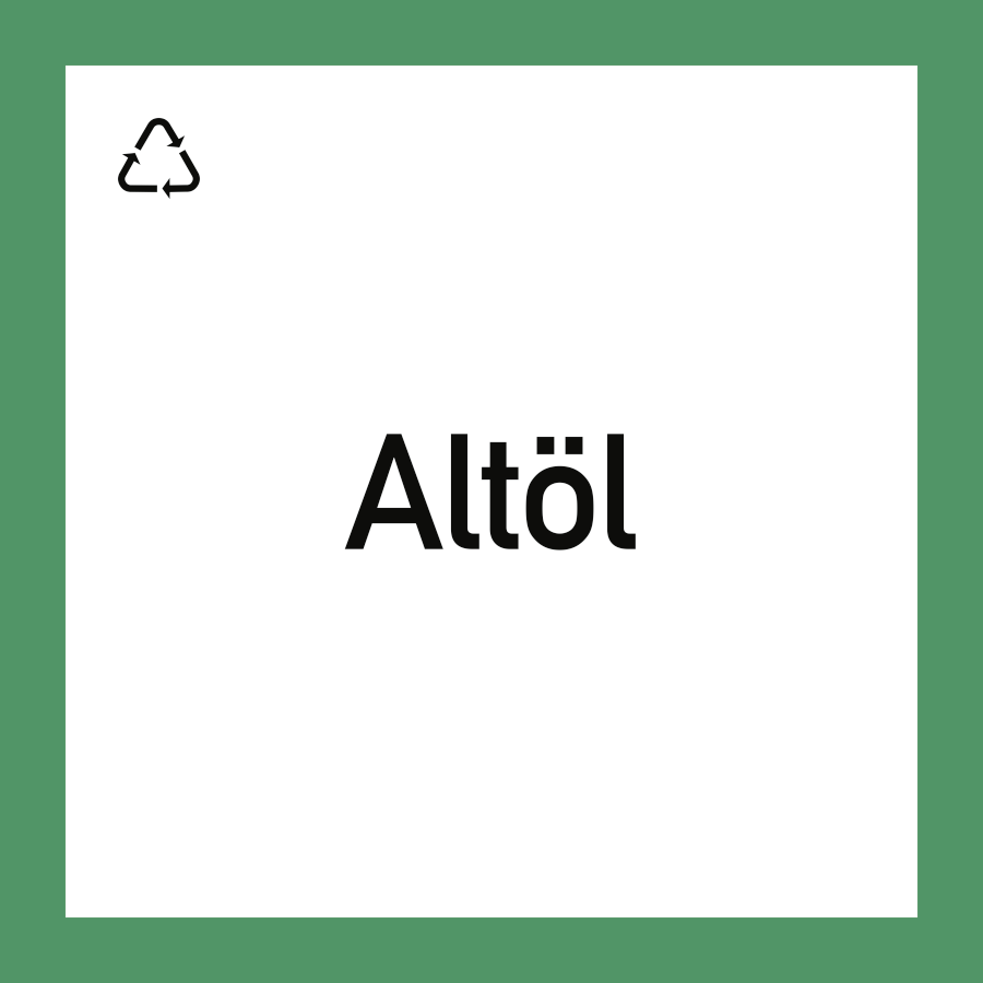 Wertstoffschild "Altöl", Hinweisschild, 300 × 300 mm, Folie
