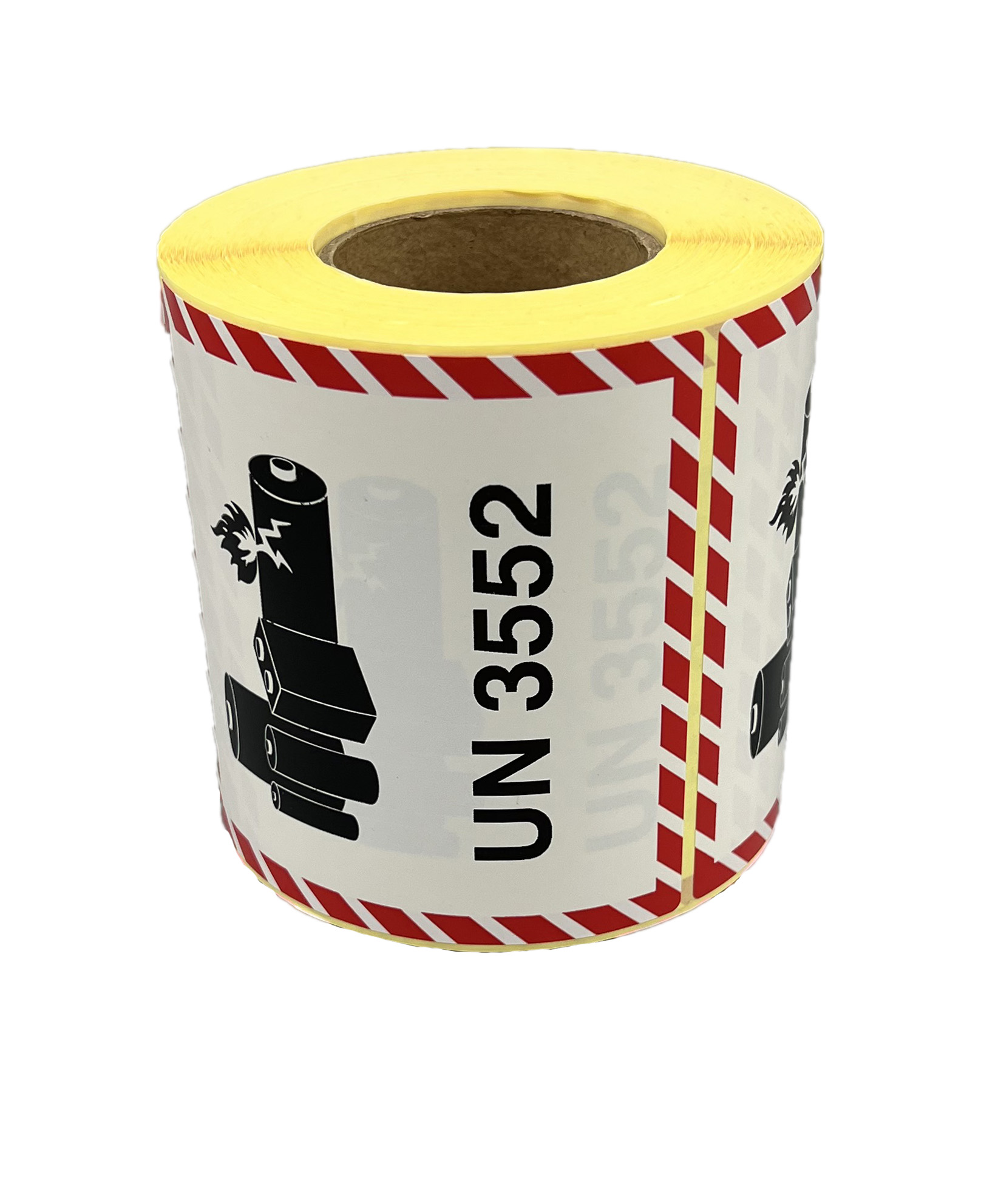 Gefahrgutaufkleber UN 3552 / UN3552 Natrium-Ionen-Batterien, 10 x 10 cm, Haftpapier, 500 Stück pro Rolle