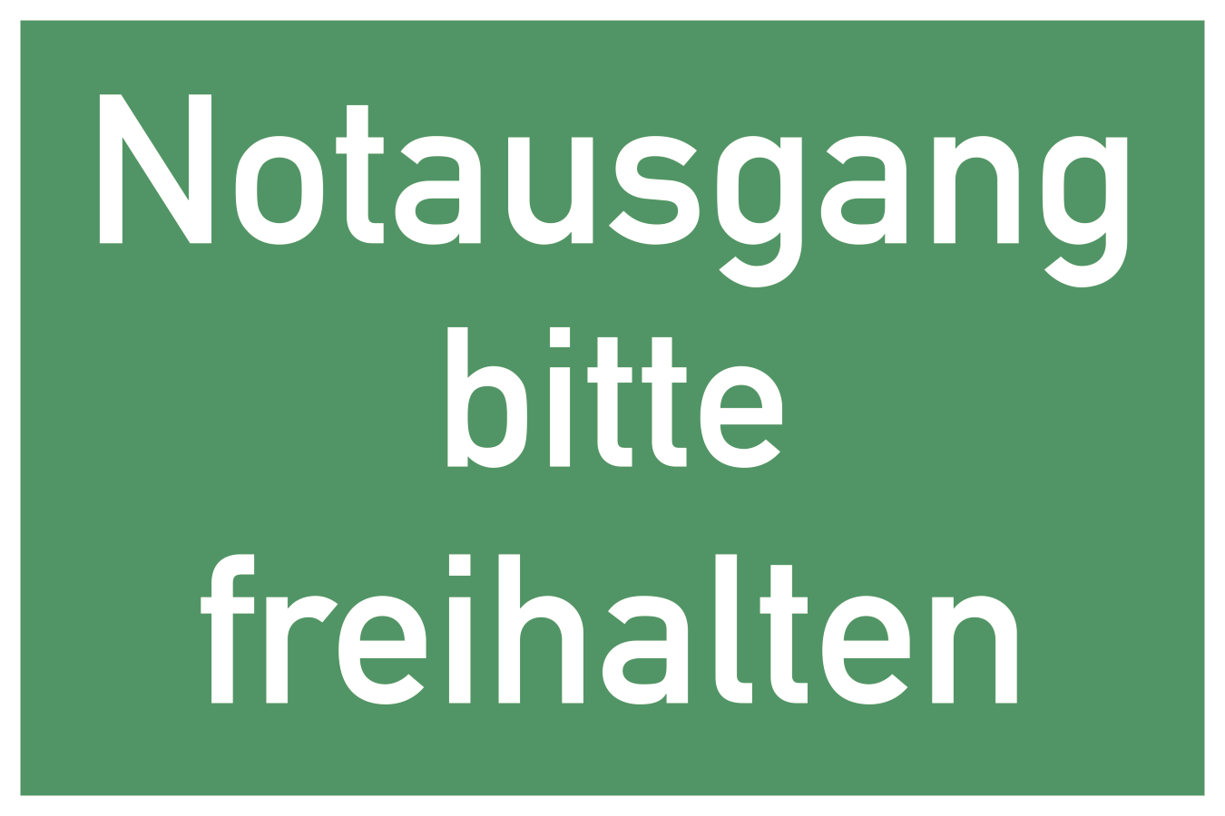 Notausgang bitte freihalten, Rettungszeichen, 200 x 300 mm, Kunststoff