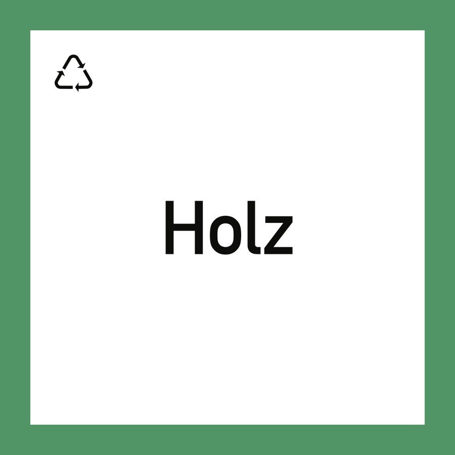 Wertstoffschild "Holz", Hinweisschild, 300 × 300 mm, Folie