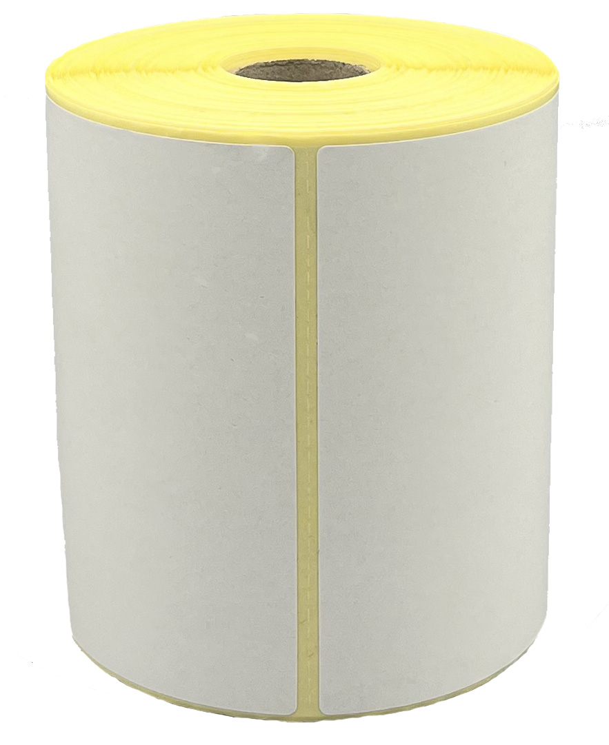 Thermo Etiketten auf Rolle, Papier, 103 x 199 mm mit Perforation, 250 Stück pro Rolle, Kern 25,4 mm