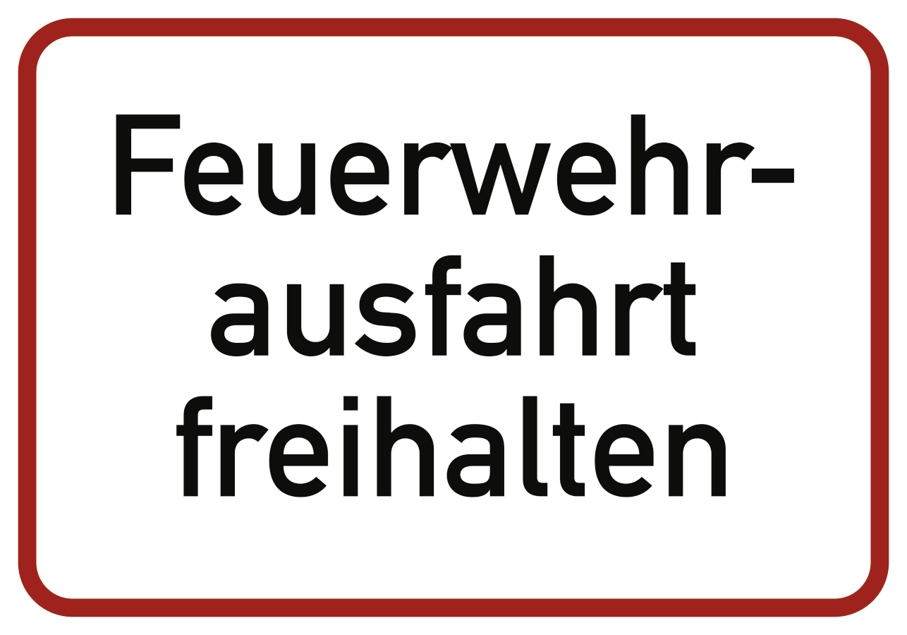Feuerwehrausfahrt freihalten, Notfallkennzeichen