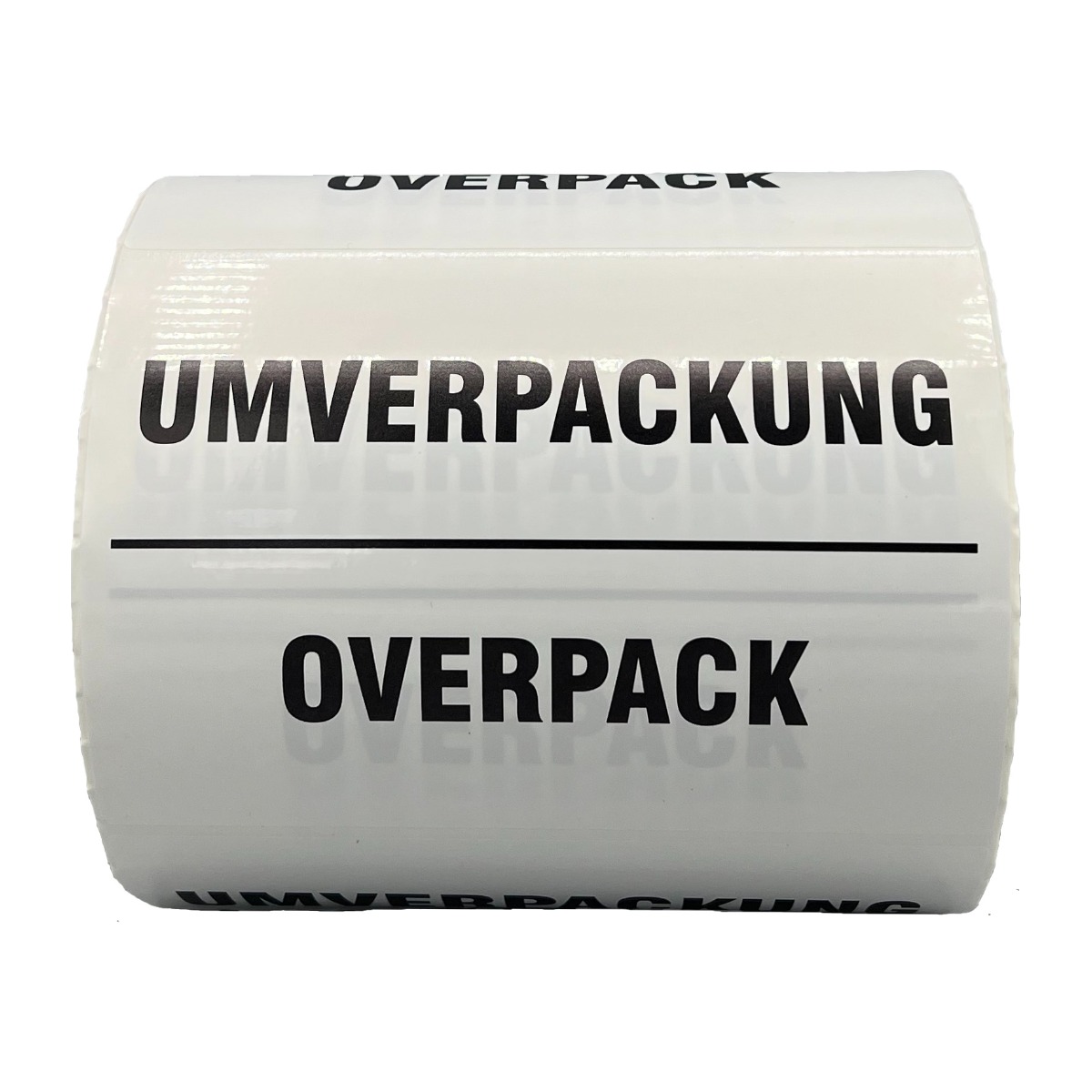 Aufkleber Umverpackung / Overpack 2-sprachig Deutsch / Englisch, 14,8 x 10,5 cm, Haftfolie BS 5609