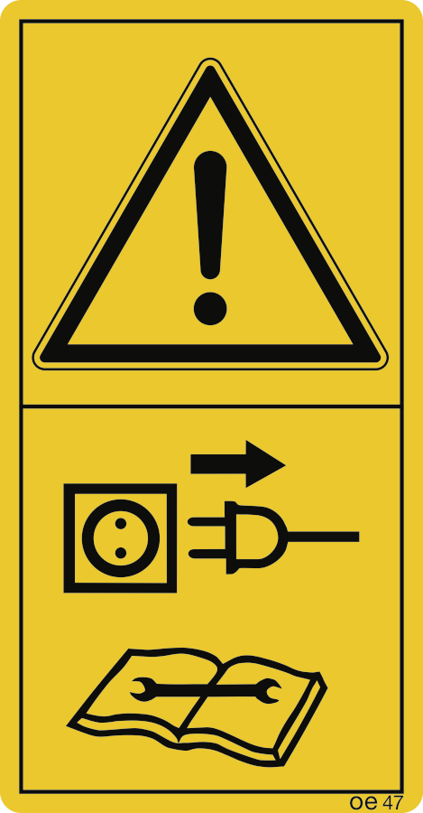 Vor Reparatur-, Wartungs- und...(Hochformat), Warnzeichen, ISO 11684, 88x168 mm, Folie, 2 Stück/Bogen