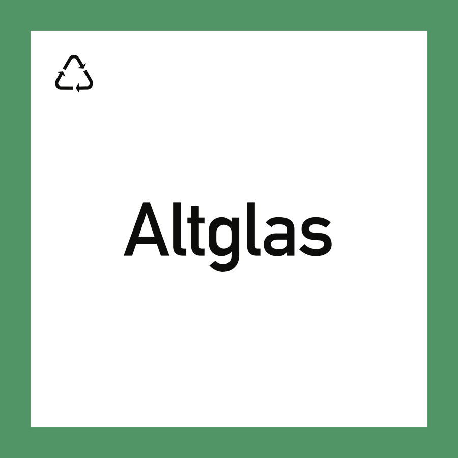 Wertstoffschild "Altglas", Kunststoffschild, 300 × 300 mm, Folie