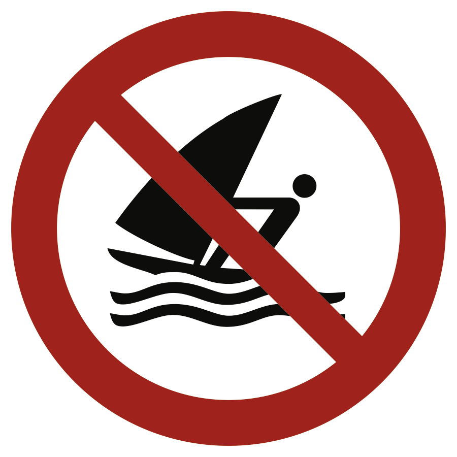 Windsurfen verboten, Verbotszeichen, ISO 20712-1