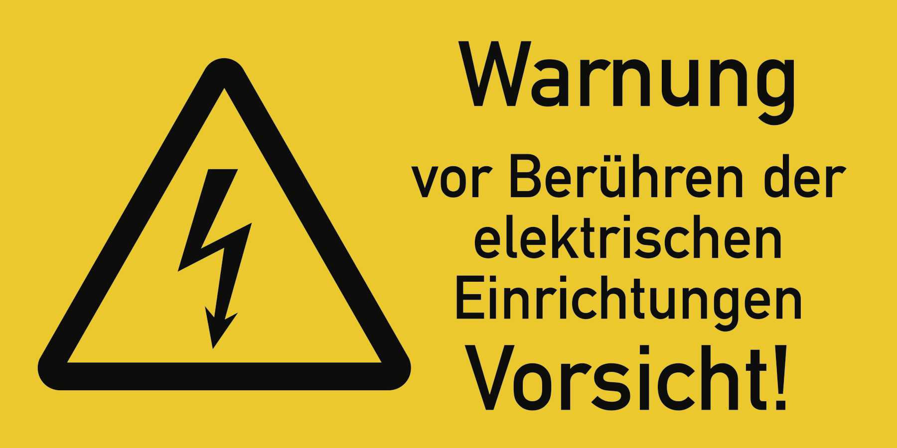 Warnung vor Berühren der elektrischen..., Warnzeichen, ISO 7010, 105x52 mm, Folie, Stück