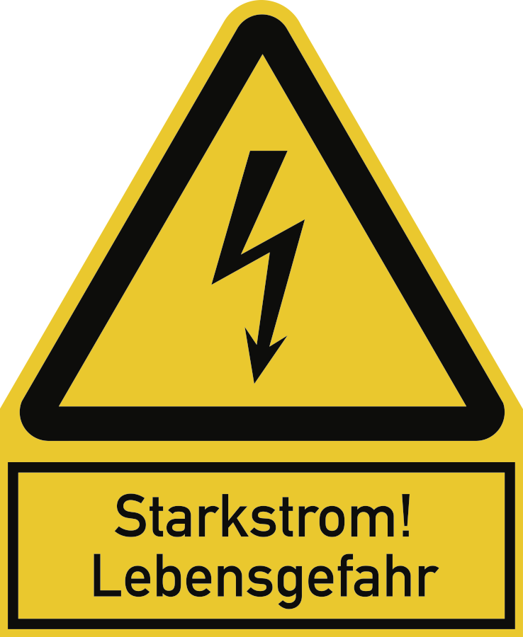 Starkstrom! Lebensgefahr, Warnzeichen, ISO 7010, 200x244 mm, Folie, Stück