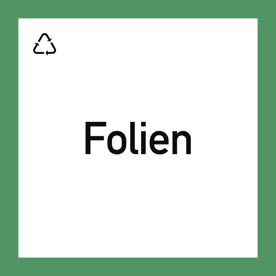 Wertstoffschild "Folien", Hinweisschild, 300 × 300 mm, Folie