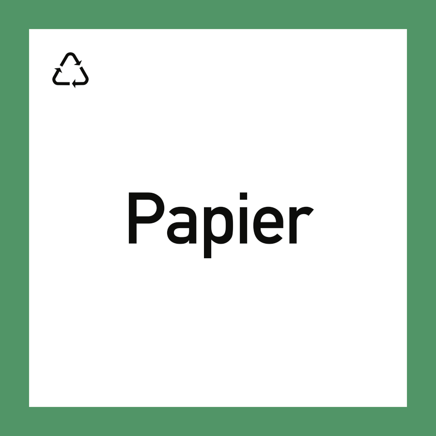 Wertstoffschild "Papier", Hinweisschild, 300 × 300 mm, Folie