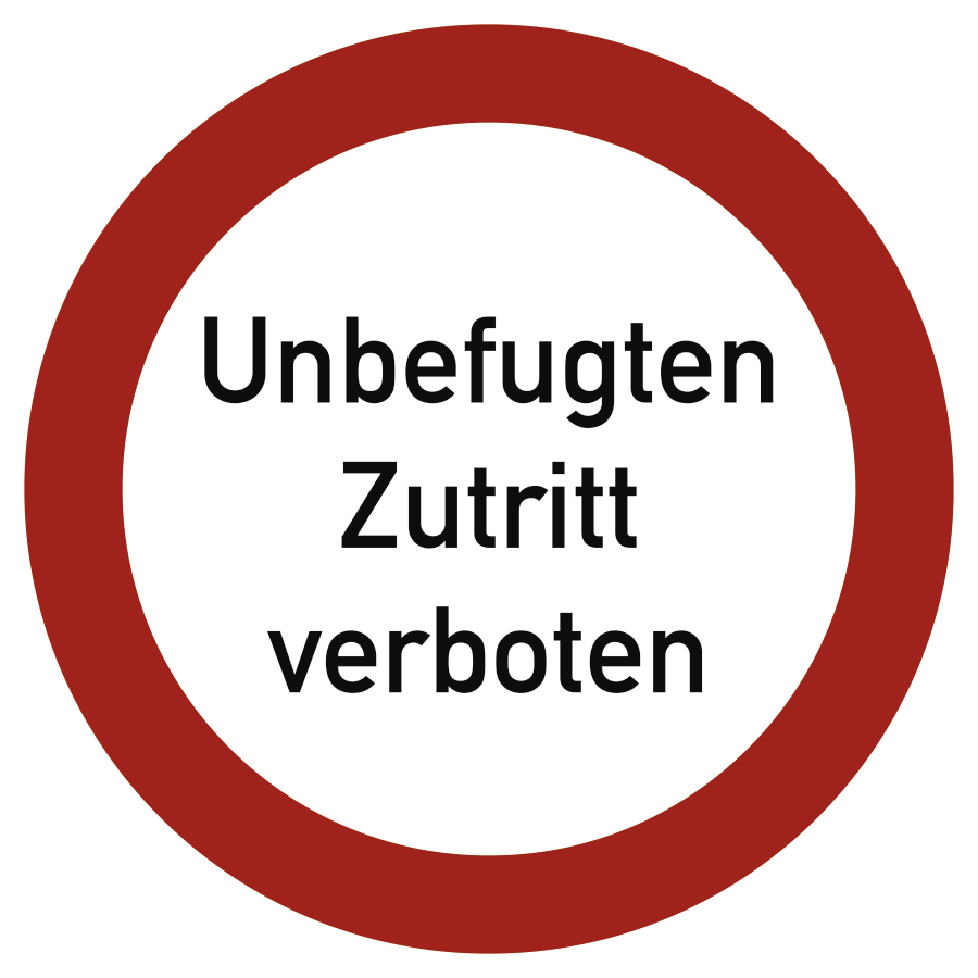 Unbefugten Zutritt verboten, Verbotszeichen, Ø 200 mm, Folie